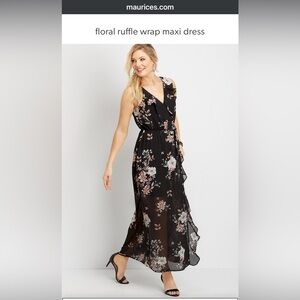 Ruffle wrap Floral maxi dress